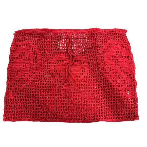 MEMORIAL DAY Women's Red Swim/Cover Up Handmade Skirt 2 - Picture 2 of 10